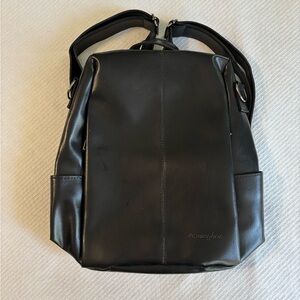 NWOT Black Faux Leather Mini Backpack